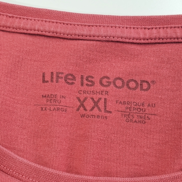 Life Is Good Crusher Tee, Muted red with Daisie, SIZE XXL - Picture 5 of 7